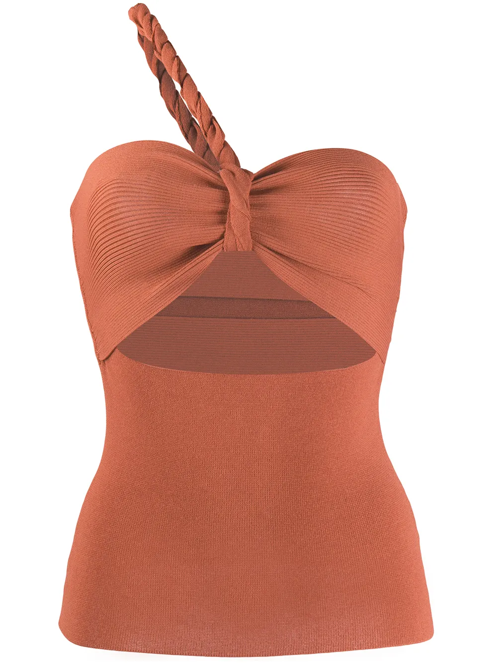 NANUSHKA ASYMMETRIC RIBBED KNIT TOP