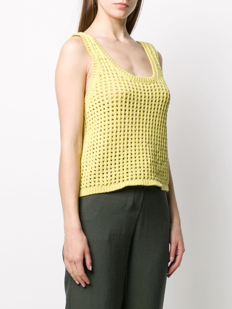 Shop Nanushka Perforated Knit Top In Yellow