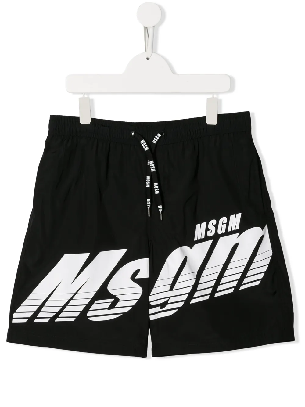 Msgm Teen Logo Swim Shorts In Black