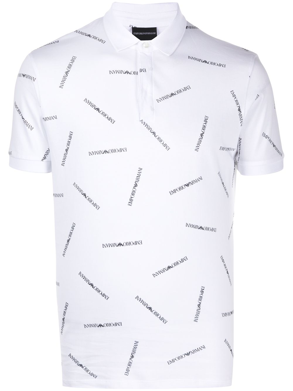 Emporio Armani short-sleeved logo-print polo shirt