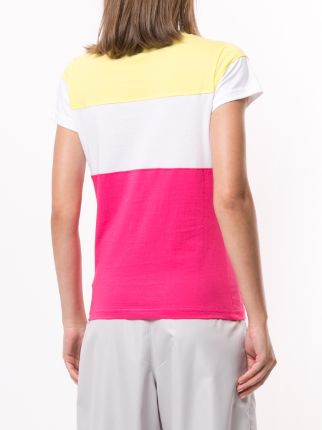 colour-block logo print T-shirt展示图