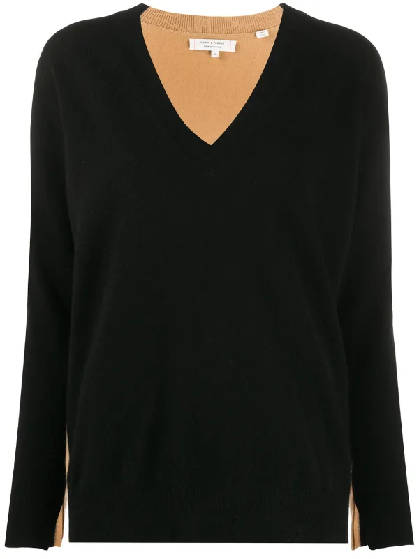 long black v neck jumper