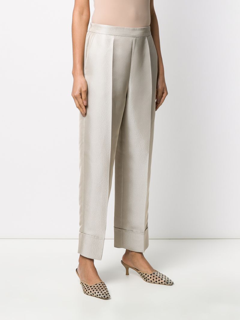 Shop Emporio Armani High-waisted Straight-leg Trousers In Neutrals