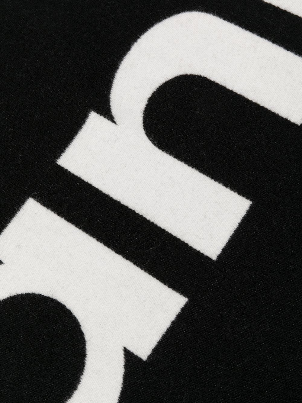Shop Rabanne Logo-print Two-tone Scarf In Black