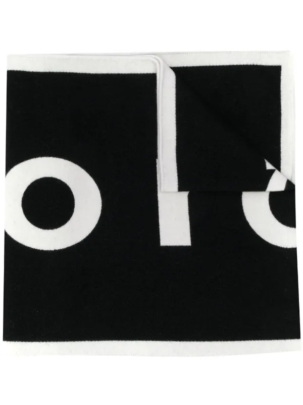 Rabanne Logo-print Two-tone Scarf in Black