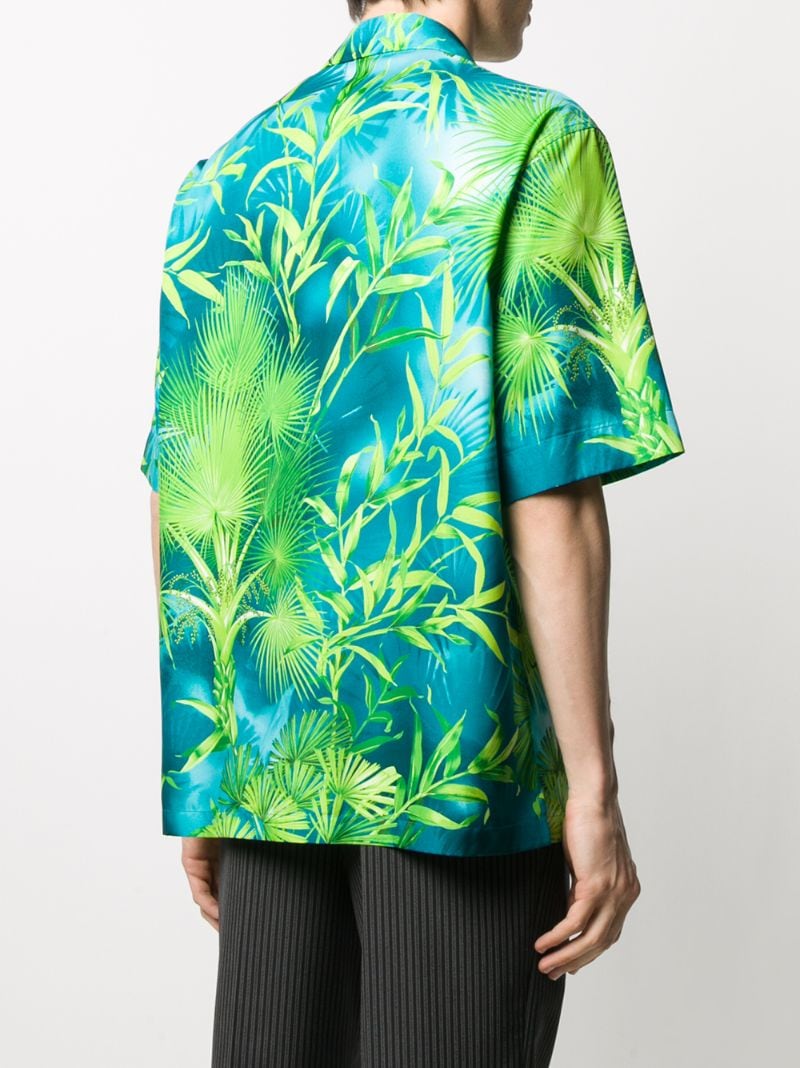 Shop Versace Jungle Baseball Shirt In Green