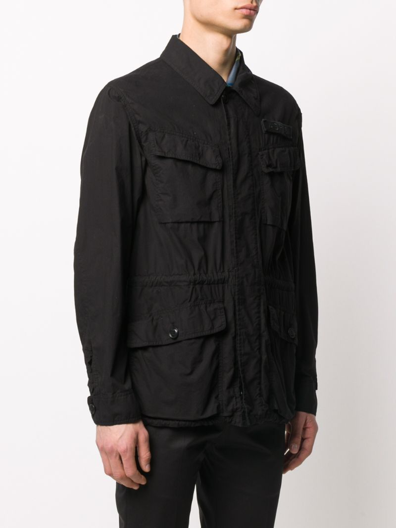 Shop Aspesi Logo Embroidered Jacket In Black