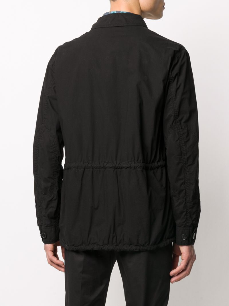 Shop Aspesi Logo Embroidered Jacket In Black