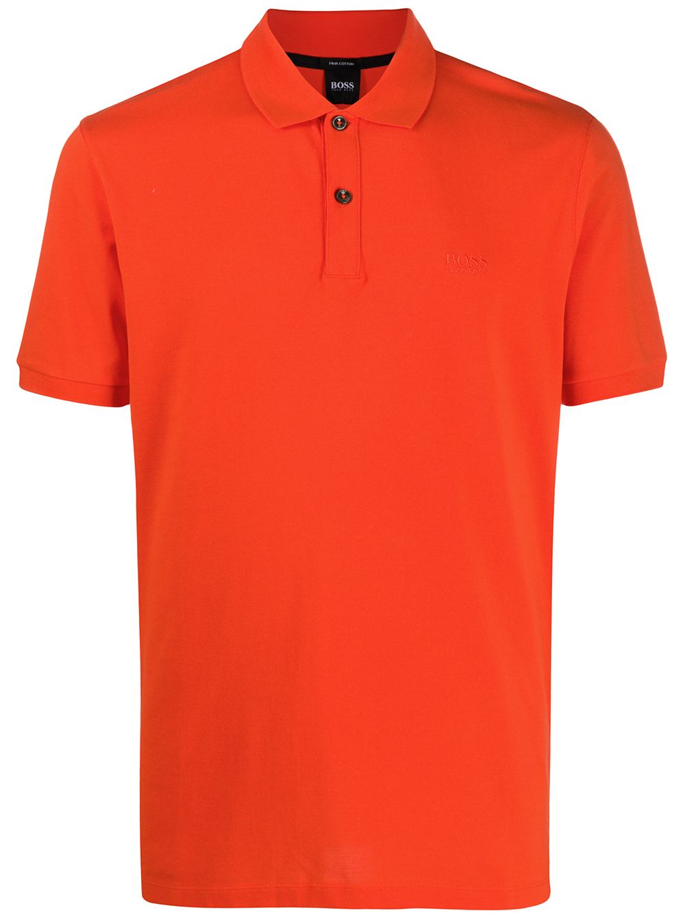 Hugo Boss Logo Embroidered Short-sleeved Polo Shirt In Orange