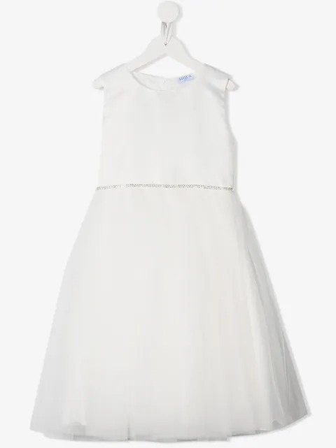 Siola crystal embellished stain panel dress