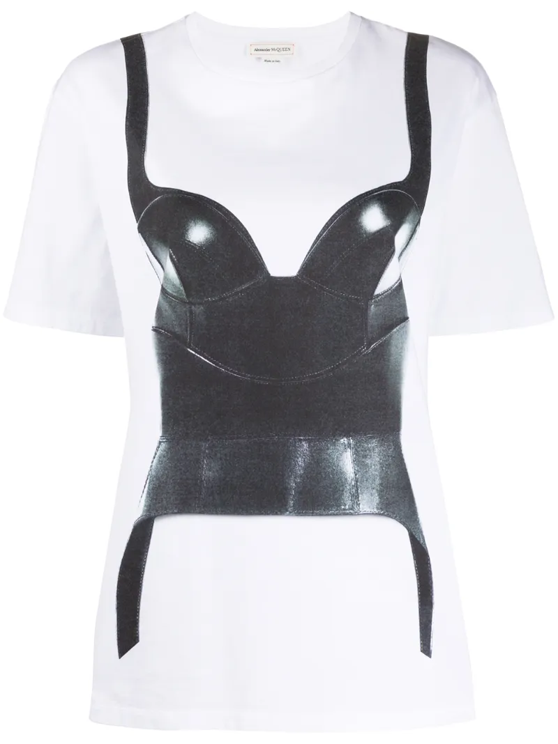 ALEXANDER MCQUEEN BASQUE-PRINT T-SHIRT