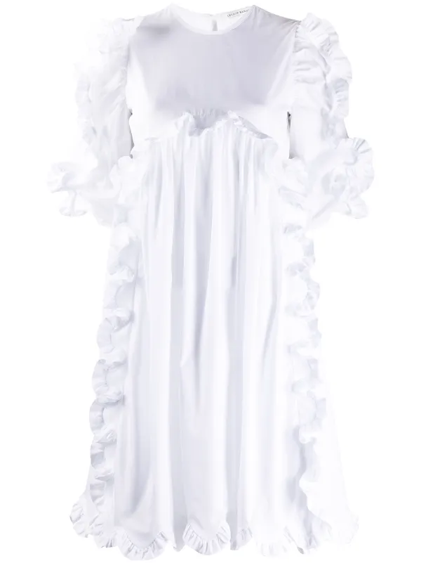 ruffle dress white