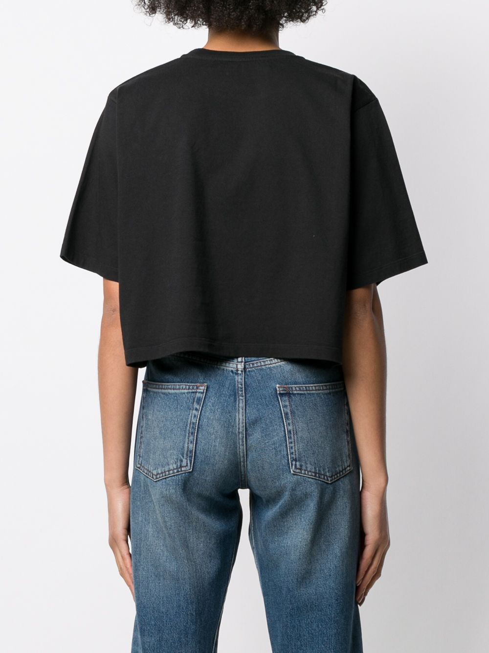 фото Golden goose flag logo cropped t-shirt