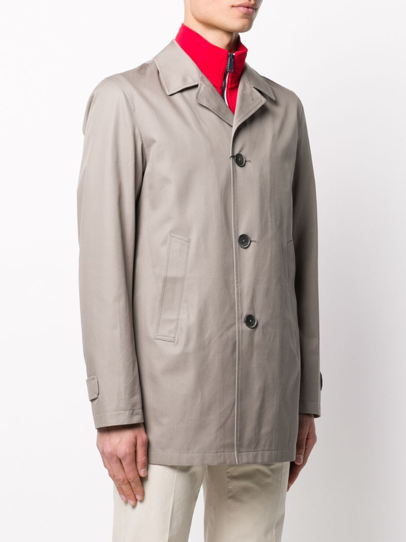 Shop Herno Single-breasted Trench Coat In Neutrals