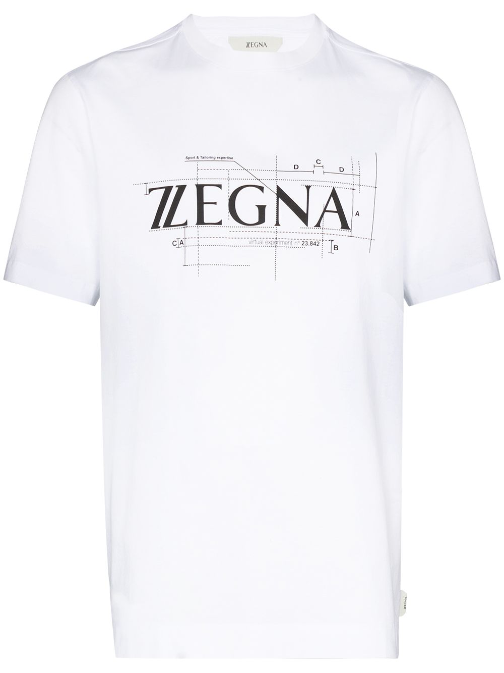 фото Z zegna large logo print cotton t-shirt