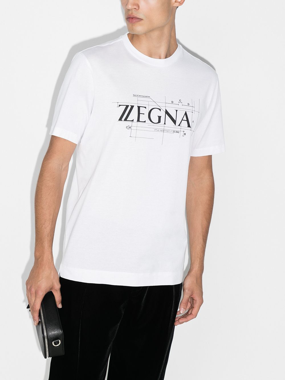 фото Z zegna large logo print cotton t-shirt