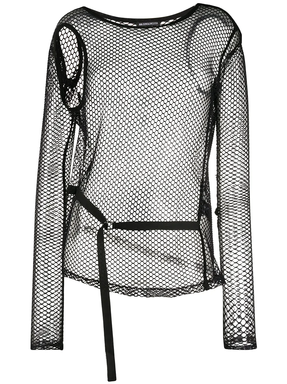 Ann Demeulemeester сетчатый топ с длинными рукавами