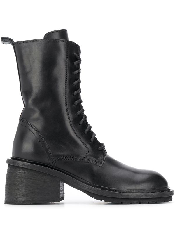 black wedge combat boots
