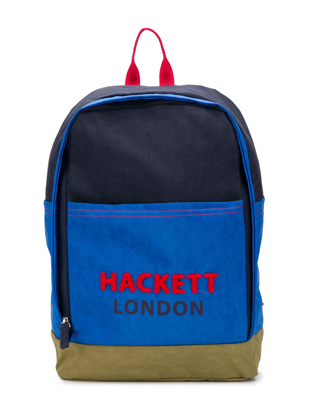 Hackett Kids' Colour-block Logo Backpack In Blue