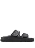 Palm Angels touch strap logo print slides - Black