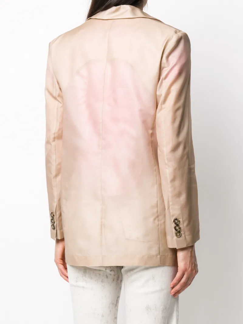 Msgm Single-breasted Boxy Jacket In Neutrals