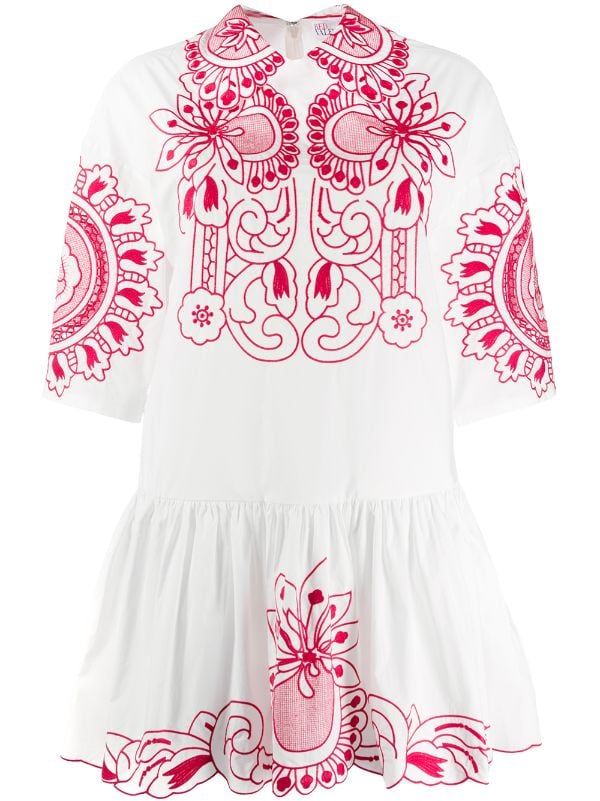 floral embroidered shift dress