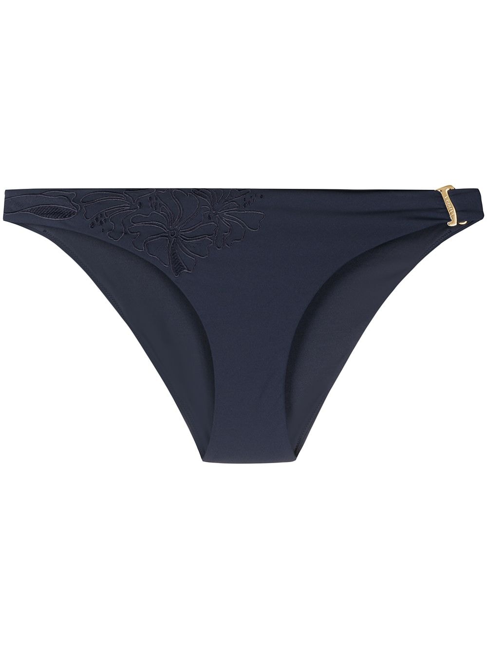 La Perla Floral Embroidered Bikini Bottoms In Blue