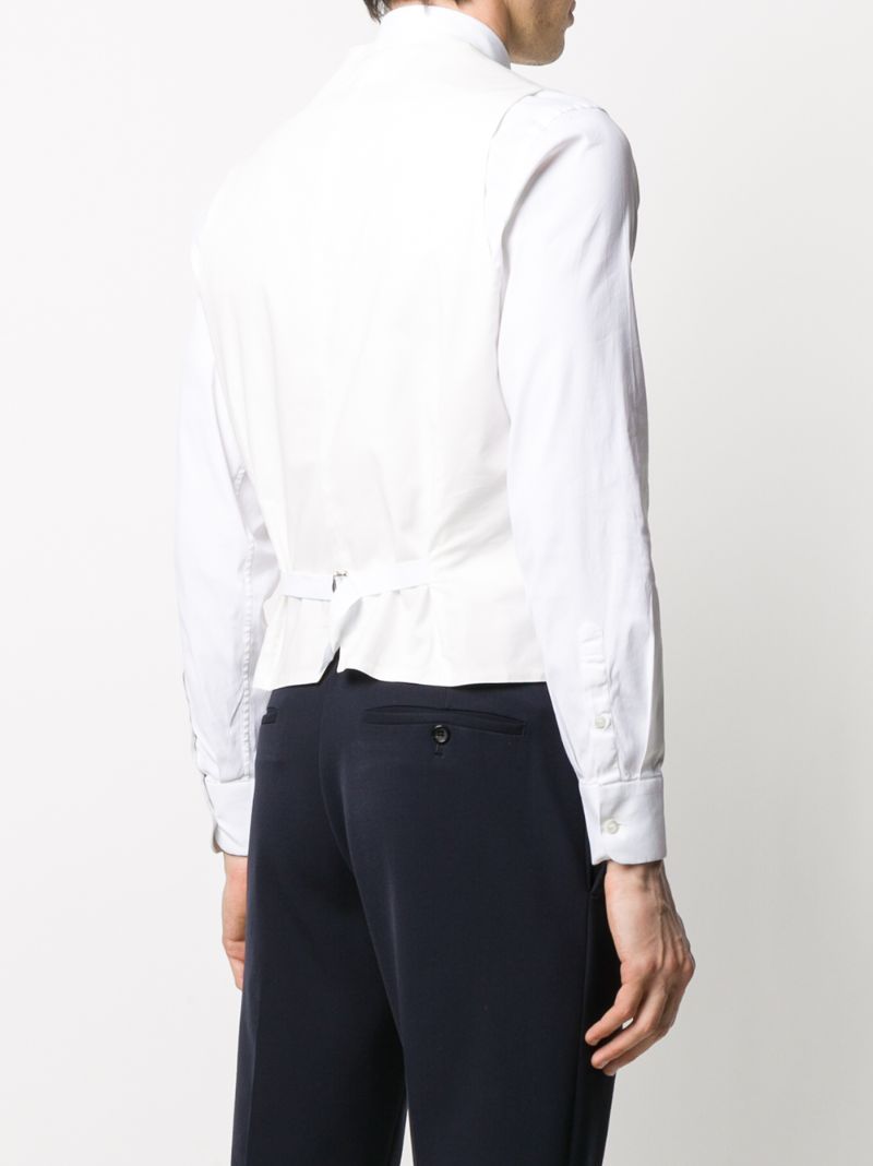 Shop Tagliatore Brian Buttoned Waistcoat In White