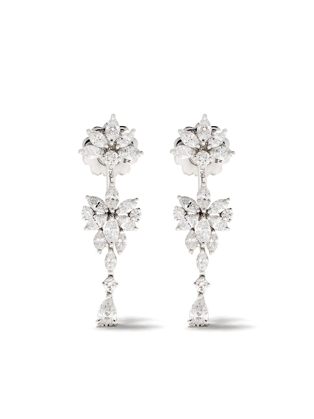 фото Yeprem 18kt white gold diamond drop earrings