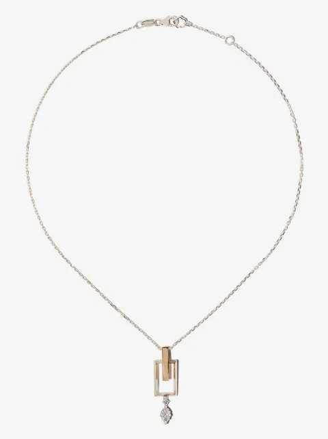Yeprem collar con dije en oro blanco y rosa de 18kt con diamantes
