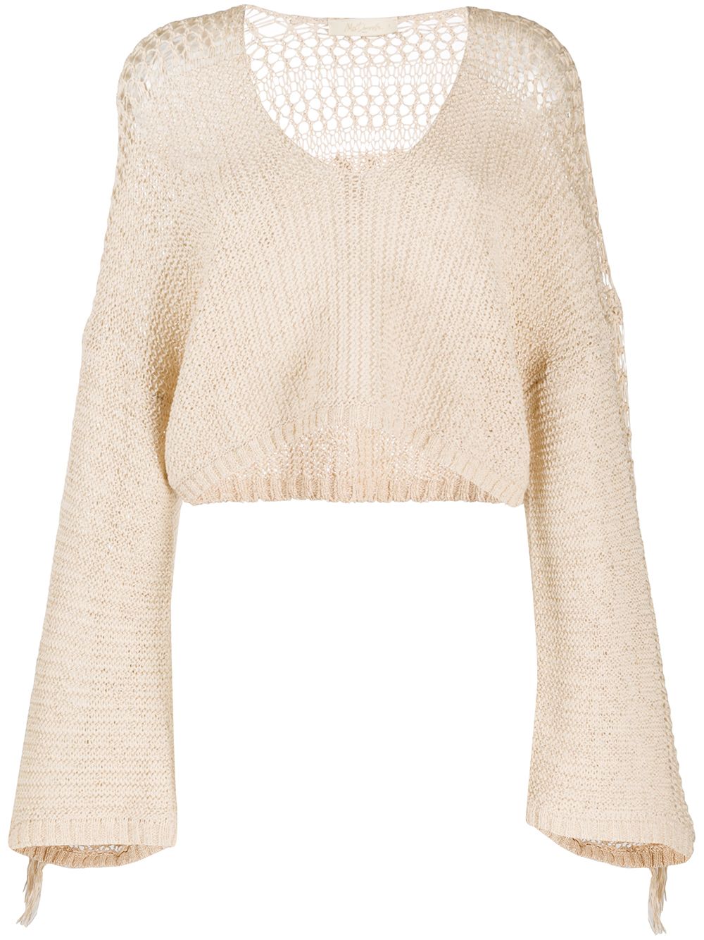 фото Mes demoiselles fringed-sleeve cropped top