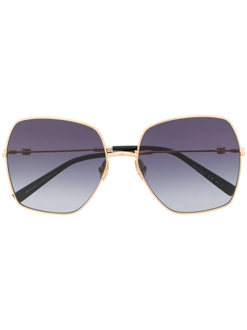 Max Mara Round Frame Sunglasses In Gold