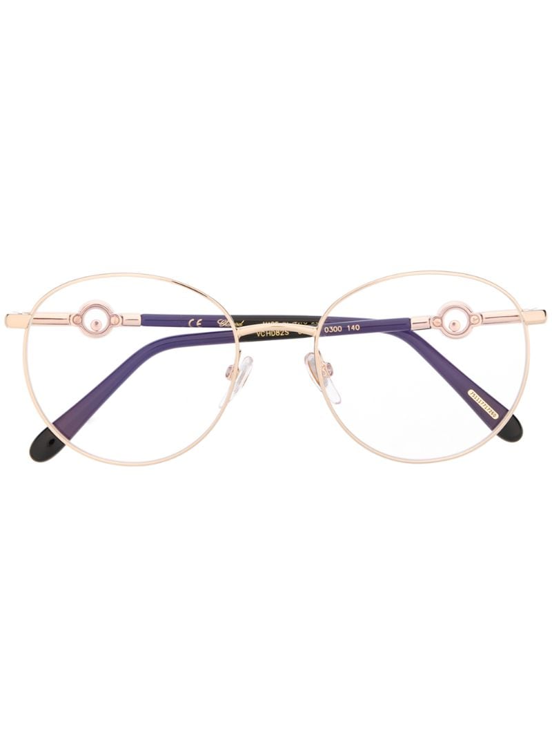 Chopard Eyewear Crystal Embellished Glasses In Gold