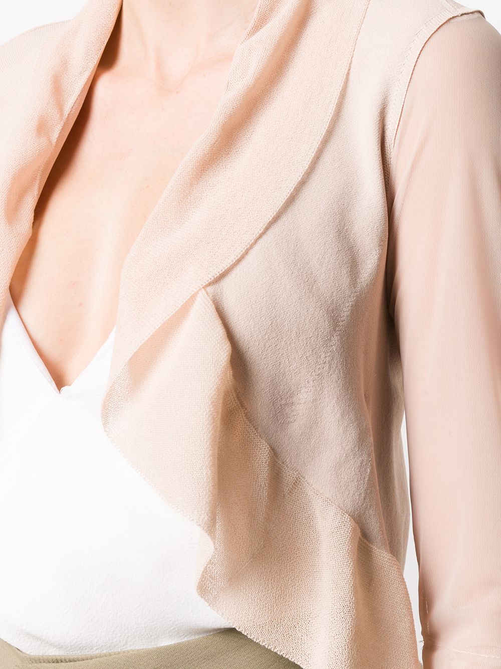 фото D.exterior chiffon-panelled ruffled shrug