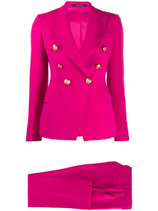 pink trouser suit