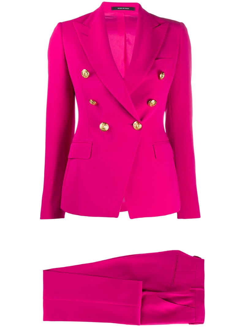 Tagliatore Double-breasted Trouser Suit In Pink