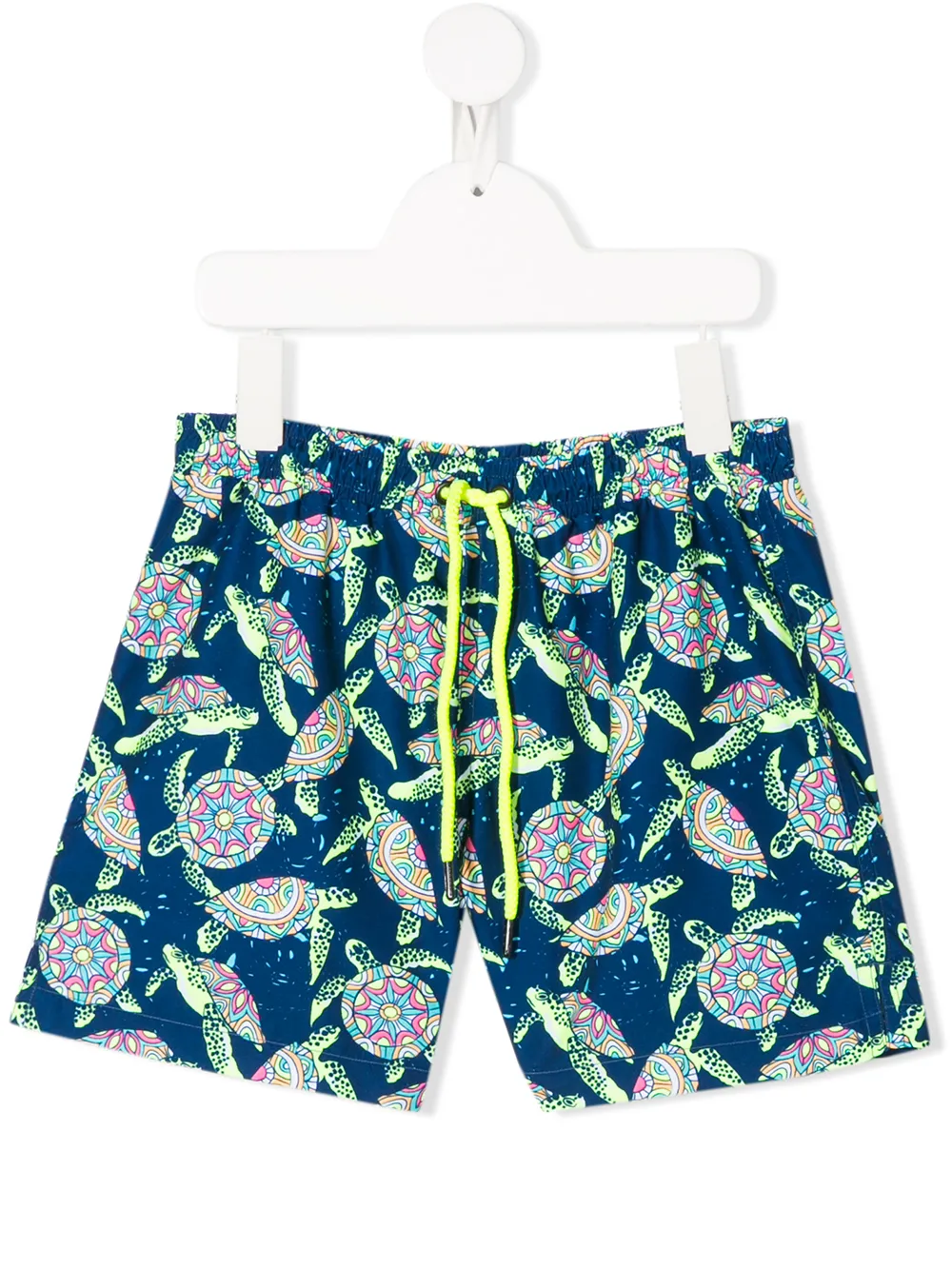 Sunuva Kids' Psychedelic Turtles Swim Shorts In Blue