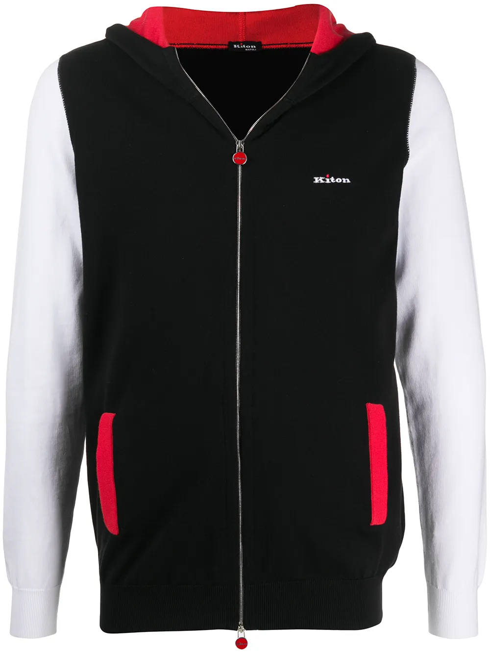 sweat à capuche à empiècements contrastants