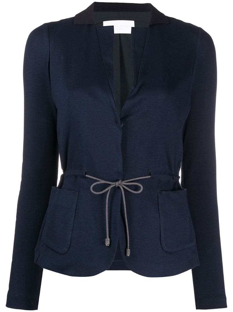 Fabiana Filippi Tailored Drawstring Cardigan In Blue