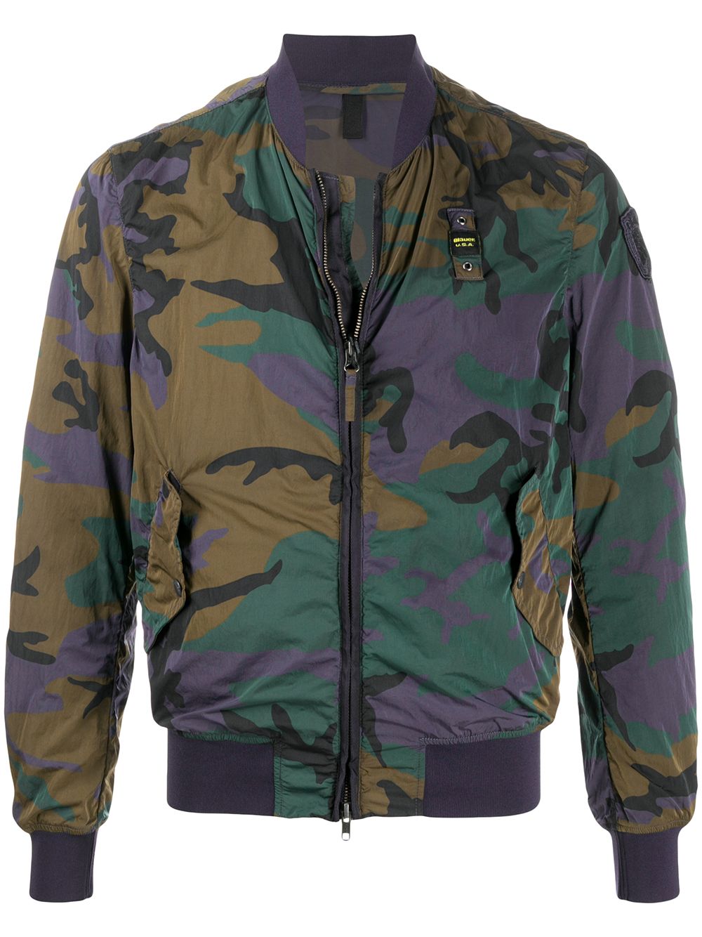 фото Blauer camouflage bomber jacket