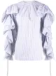 Image 1 of Givenchy pinstriped ruffled sleeves blouse