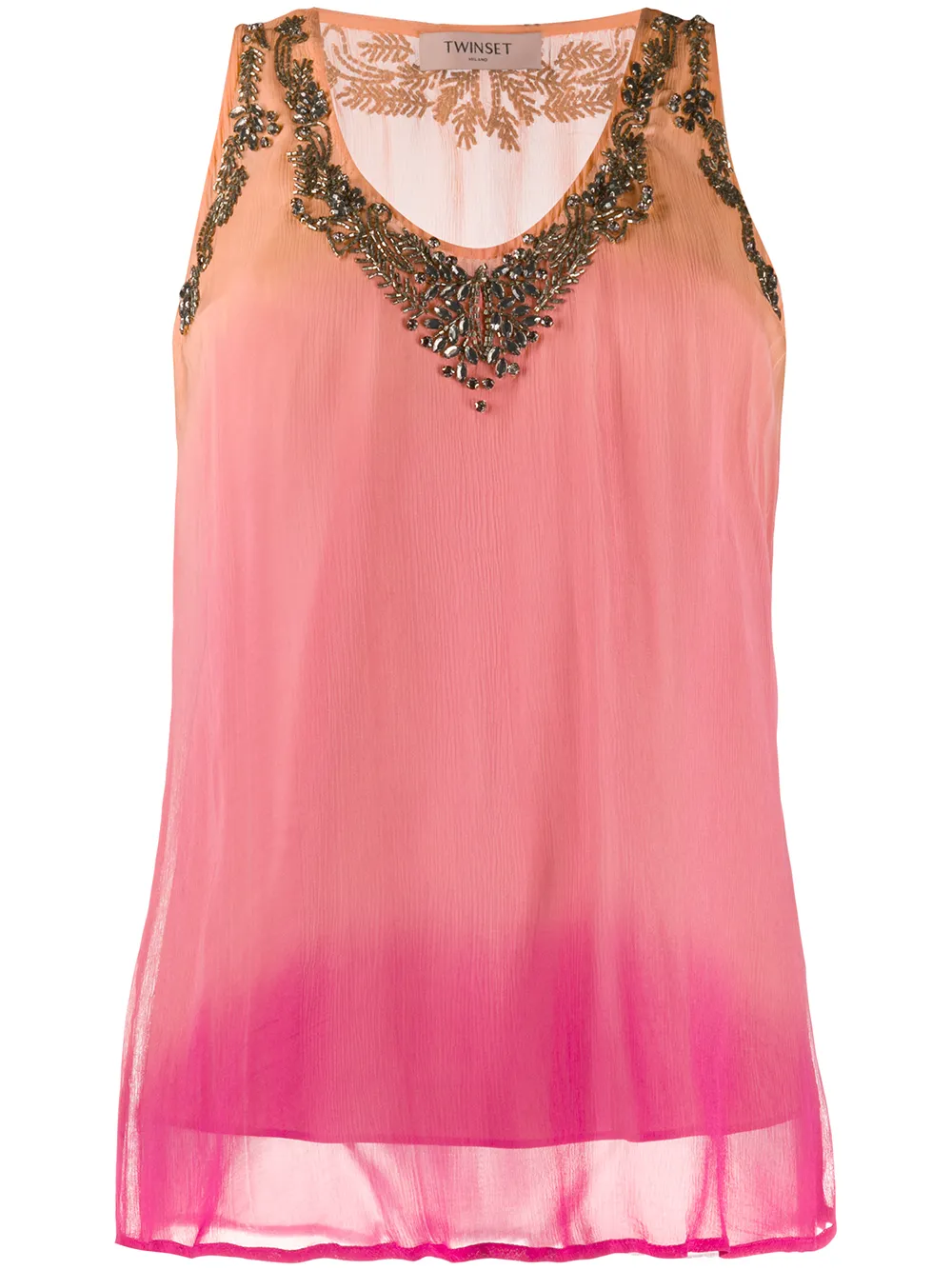 Twin-Set Verziertes Top Mit Farbverlauf GSfGl NqDaq Twin-Set Verziertes Top Mit Farbverlauf GSfGl NqDaq