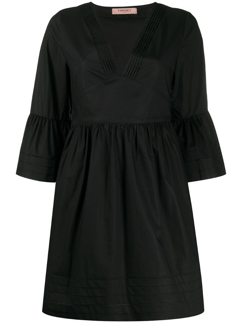 Twinset Short V-neck Dress In Black