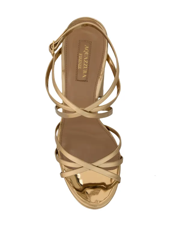 aquazzura gold platform sandals