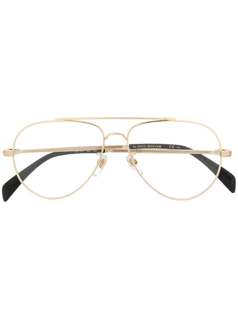 David Beckham Eyewear Polished Aviator-frame Glasses In Gold