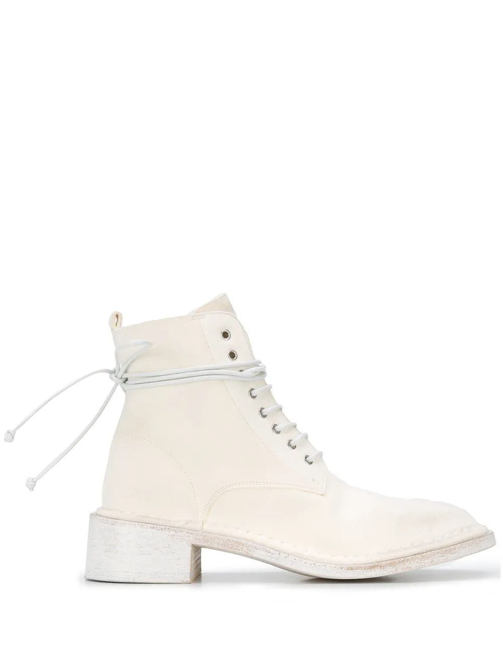 white ankle lace up boots