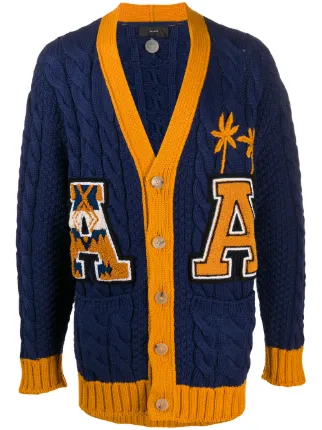 Orange and blue cardigan clearance