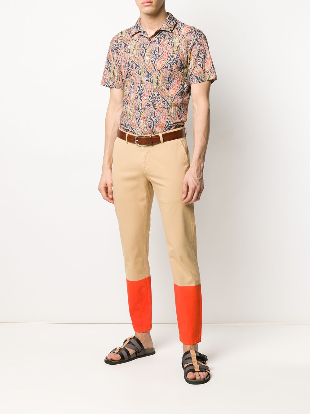 фото Frankie morello colour-block chino trousers