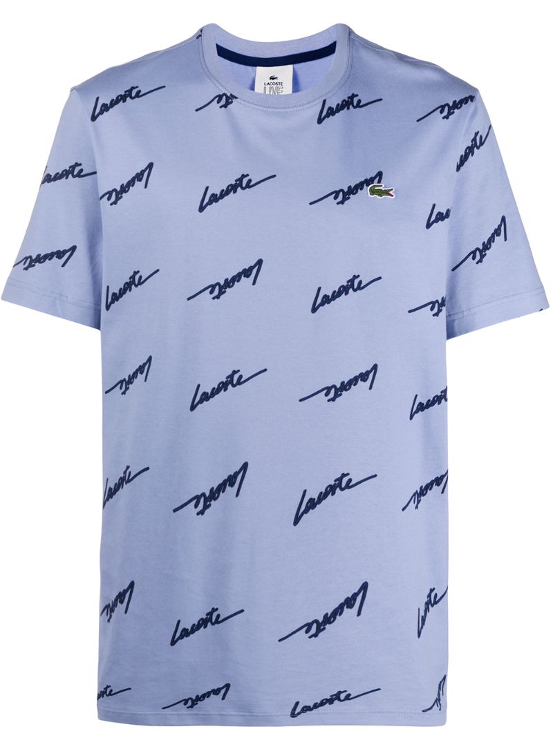 Lacoste Logo Print T-shirt In Blue