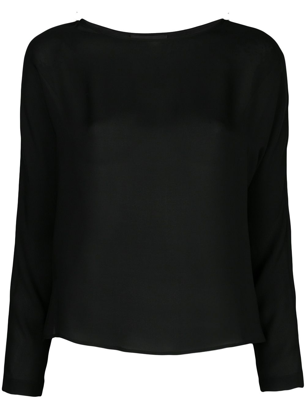 Shop Nili Lotan Silk Long Sleeve Top In Black